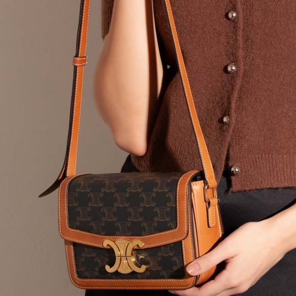 Celine Handbags - BRAND NEW! Celine TEEN TRIOMPHE BAG IN TRIOMPHE CANVAS AND CALFSKIN